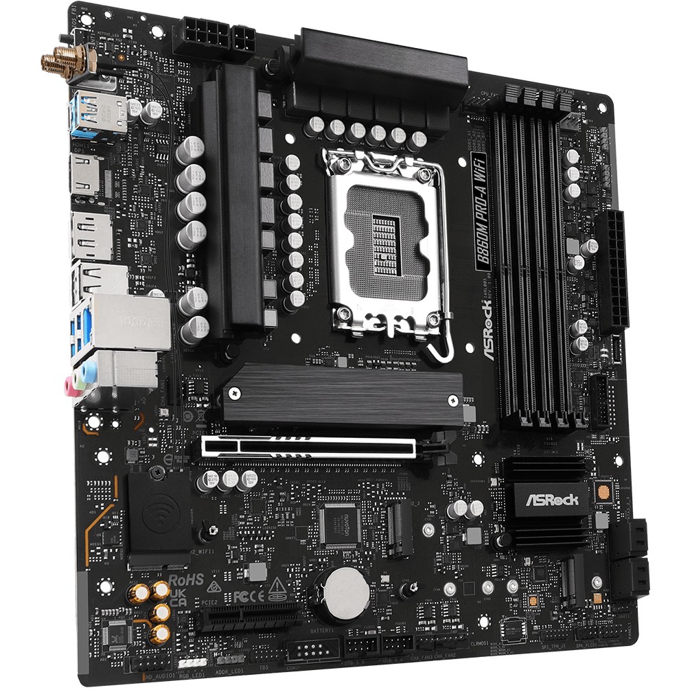 ASRock B860M Pro-A WiFi         1851 mATX HDMI/DP       DDR5
