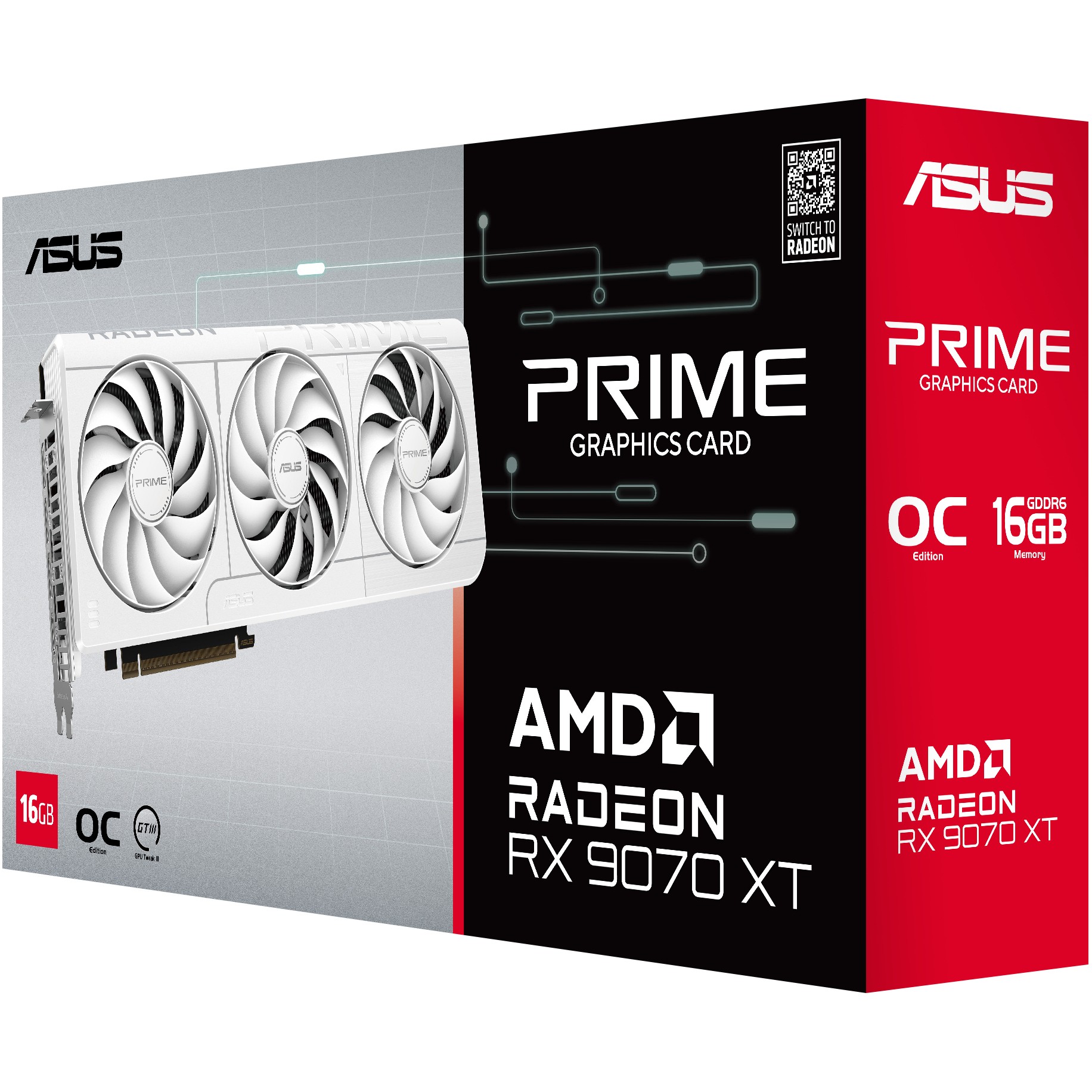 ASUS PRIME-RX9070XT-O16G-WHITE 16GB GDDR6 HDMI DP