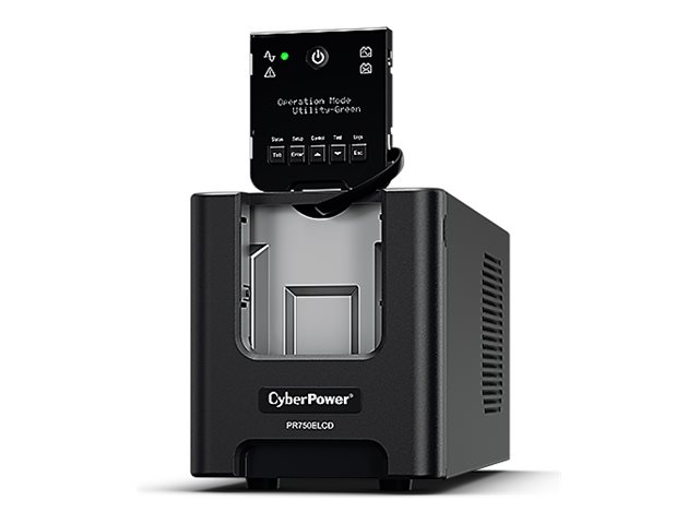CyberPower PR750ELCD Line-Interactive USV 750VA/675W Tower, Reine Sinuswelle, AVR, LCD, Ausgang (6) IEC, RS232, USB (HID), EPO, Expansion Port für opt. Netzwerkkomunikation