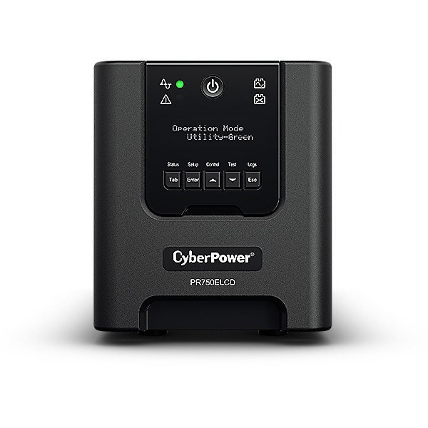 CyberPower PR750ELCD Line-Interactive USV 750VA/675W Tower, Reine Sinuswelle, AVR, LCD, Ausgang (6) IEC, RS232, USB (HID), EPO, Expansion Port für opt. Netzwerkkomunikation