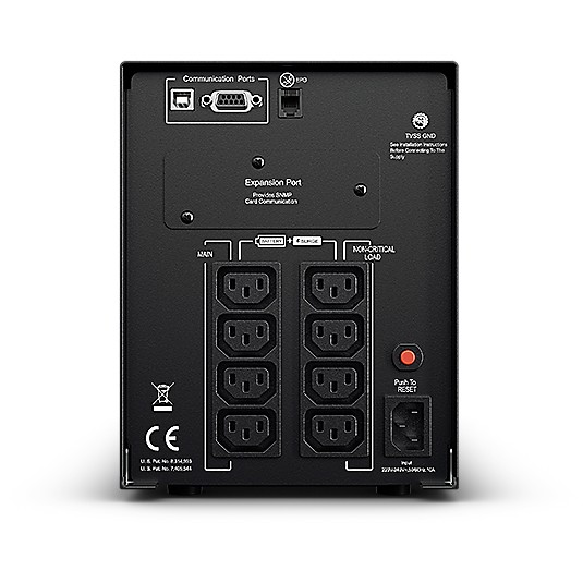 CyberPower PR1500ELCD Line-Interactive USV 1500VA/1350W Tower, Reine Sinsuwelle, AVR, LCD, Ausgang (8) IEC, RJ45 Lan Protection, RS232, USB (HID), EPO, Expansion Port für opt. Netzwerkkomunikation