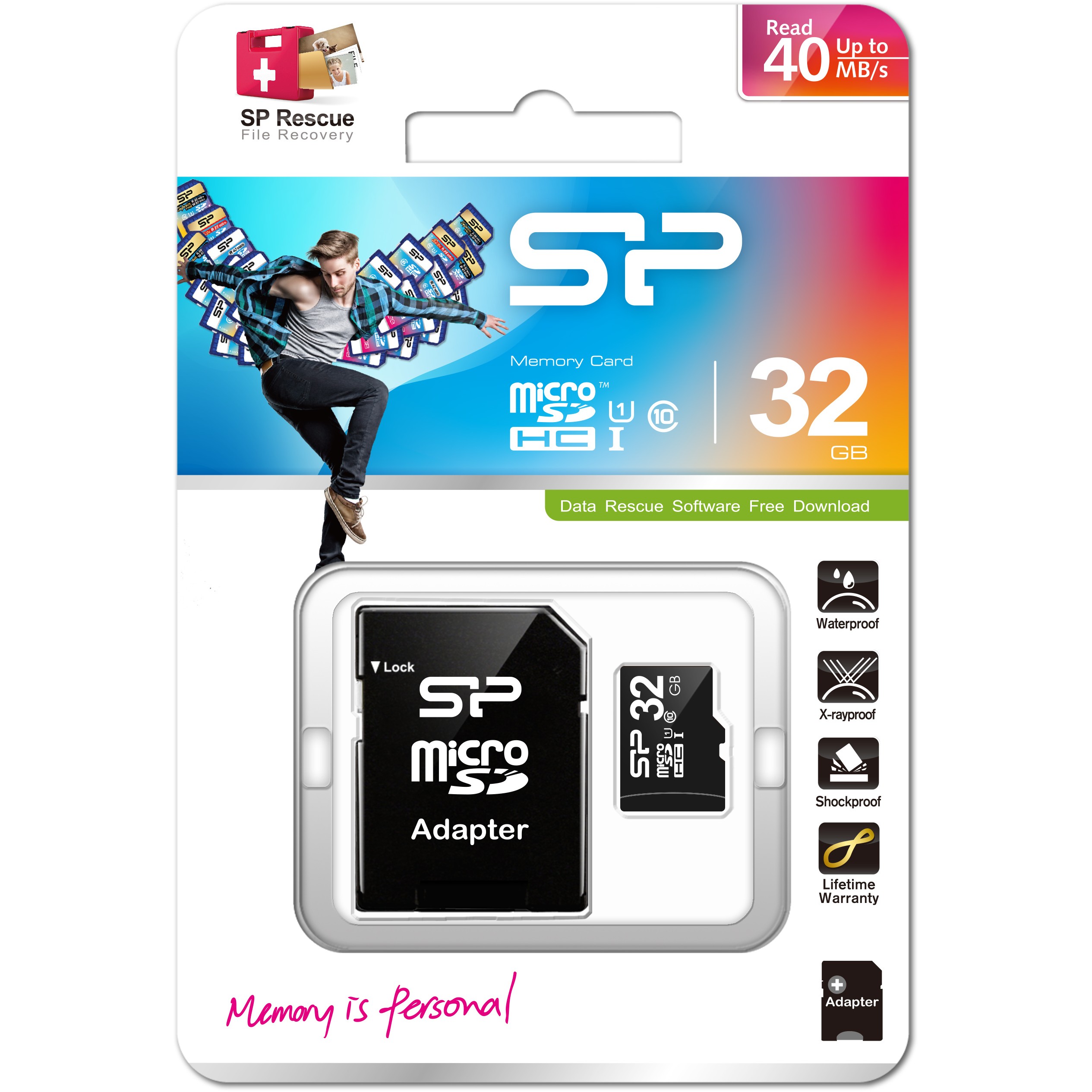 Silicon Power MicroSD Card 32GB SDHC CL.10 inkl. Adapter