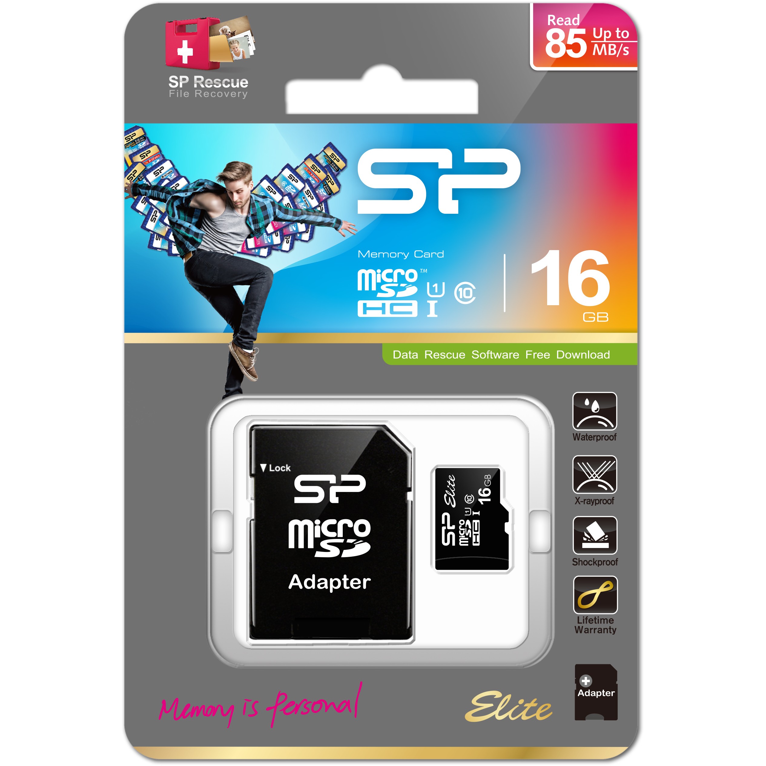 Silicon Power MicroSD Card 16GB UHS-1 Elite/CL.10 inkl.Adap