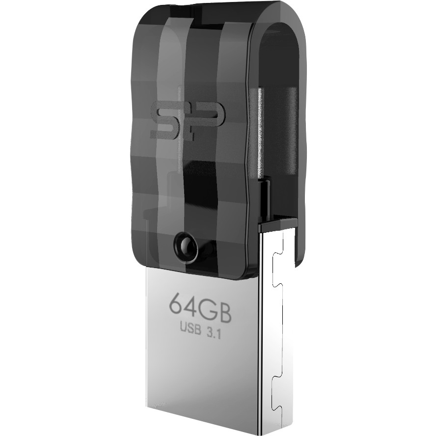 Silicon Power USB-Stick 64GB USB3.2 + Typ C C31 Black