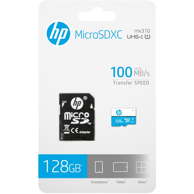 SD MicroSD XC Card 128GB HP mx310