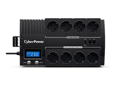 CyberPower BR700ELCD Line-Interactive USV 700VA/420W LCD, AVR, USB (HID), RJ45 Lan Protection, Ausgang (4+4) Schuko, USB Ladegerät