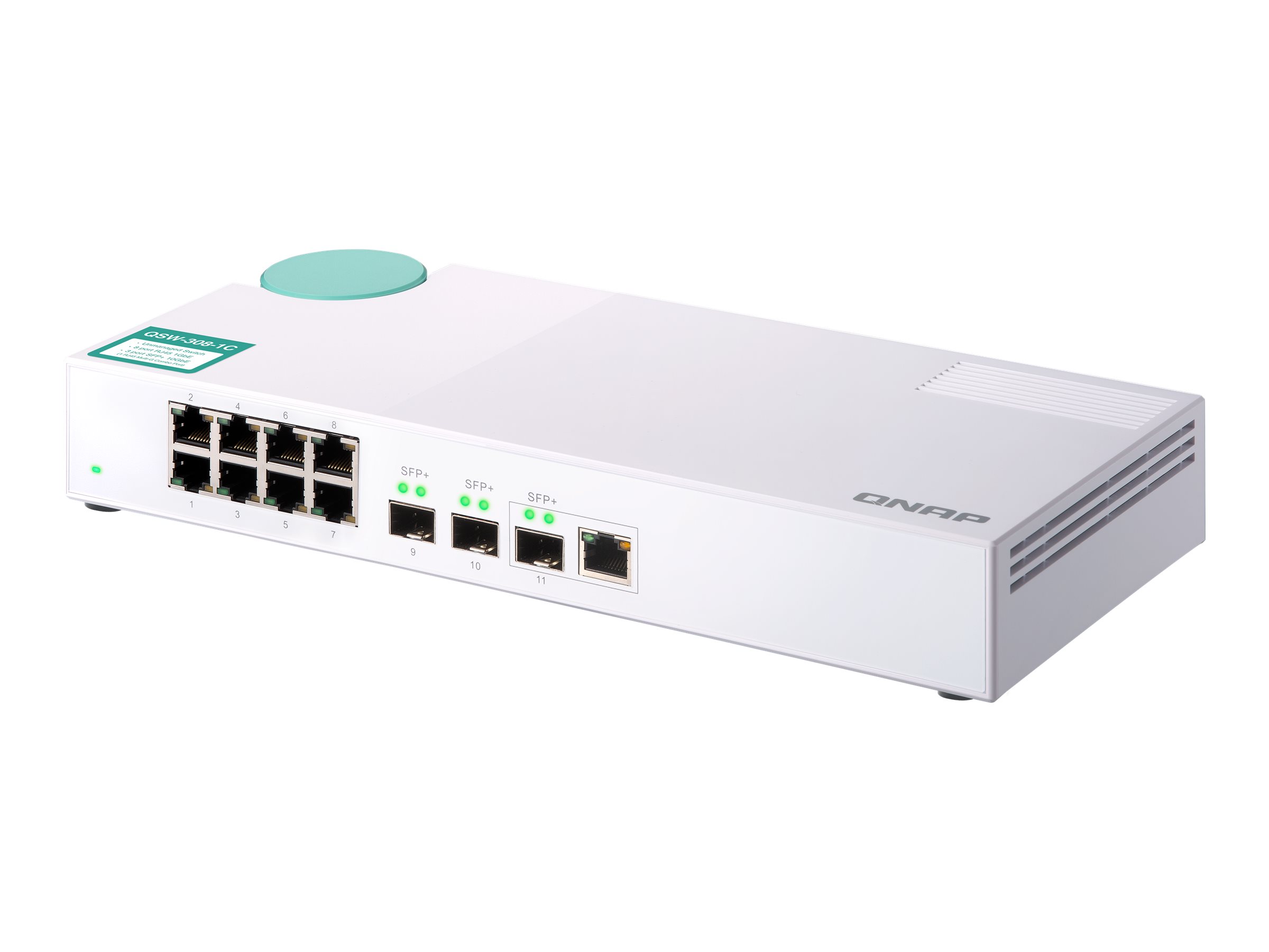 QNAP QSW-308-1C Netzwerk-Switch Unmanaged Gigabit Ethernet (10/100/1000) Weiß