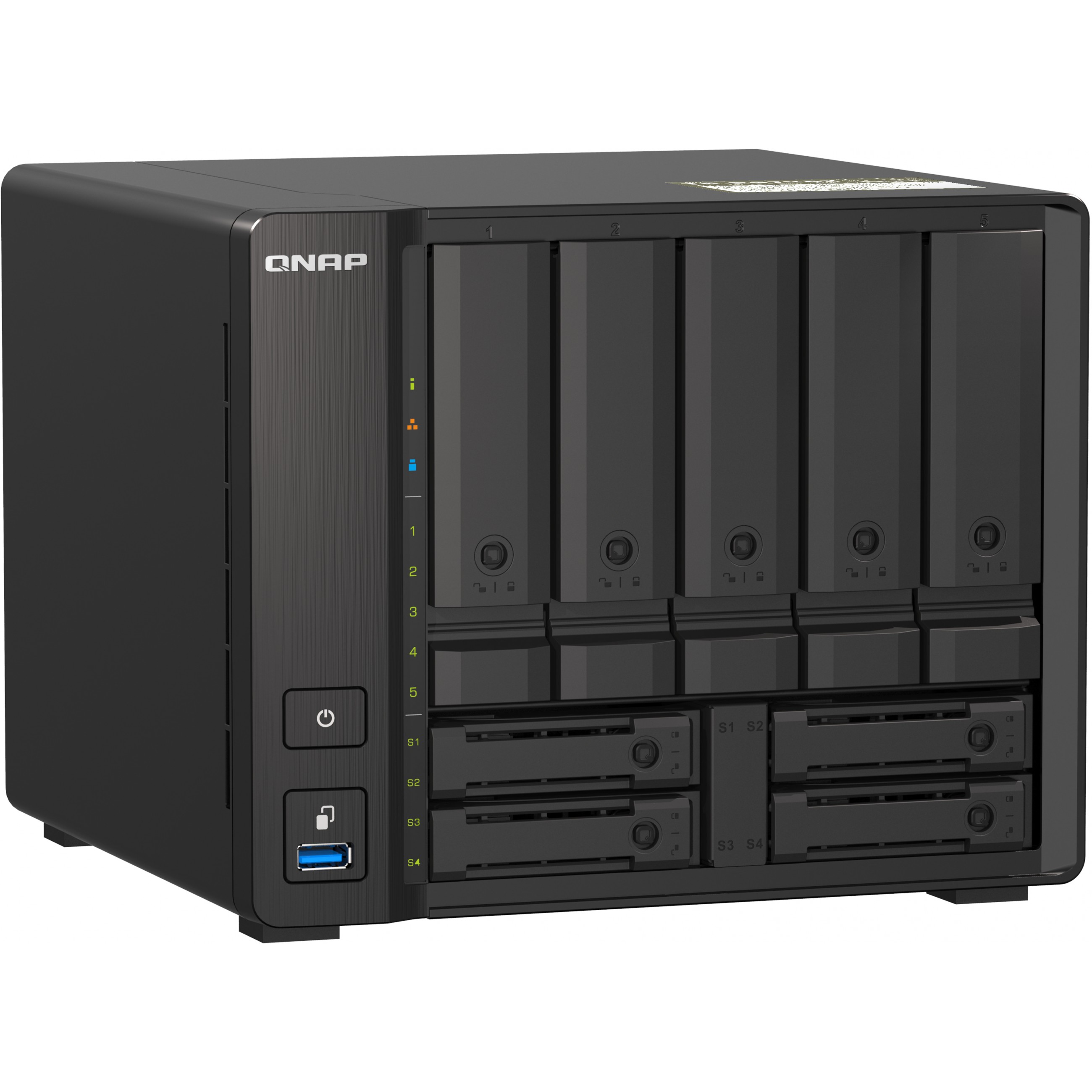 QNAP TS-H973AX NAS Tower AMD Ryzen V1500B 32 GB DDR4 QuTS hero Schwarz