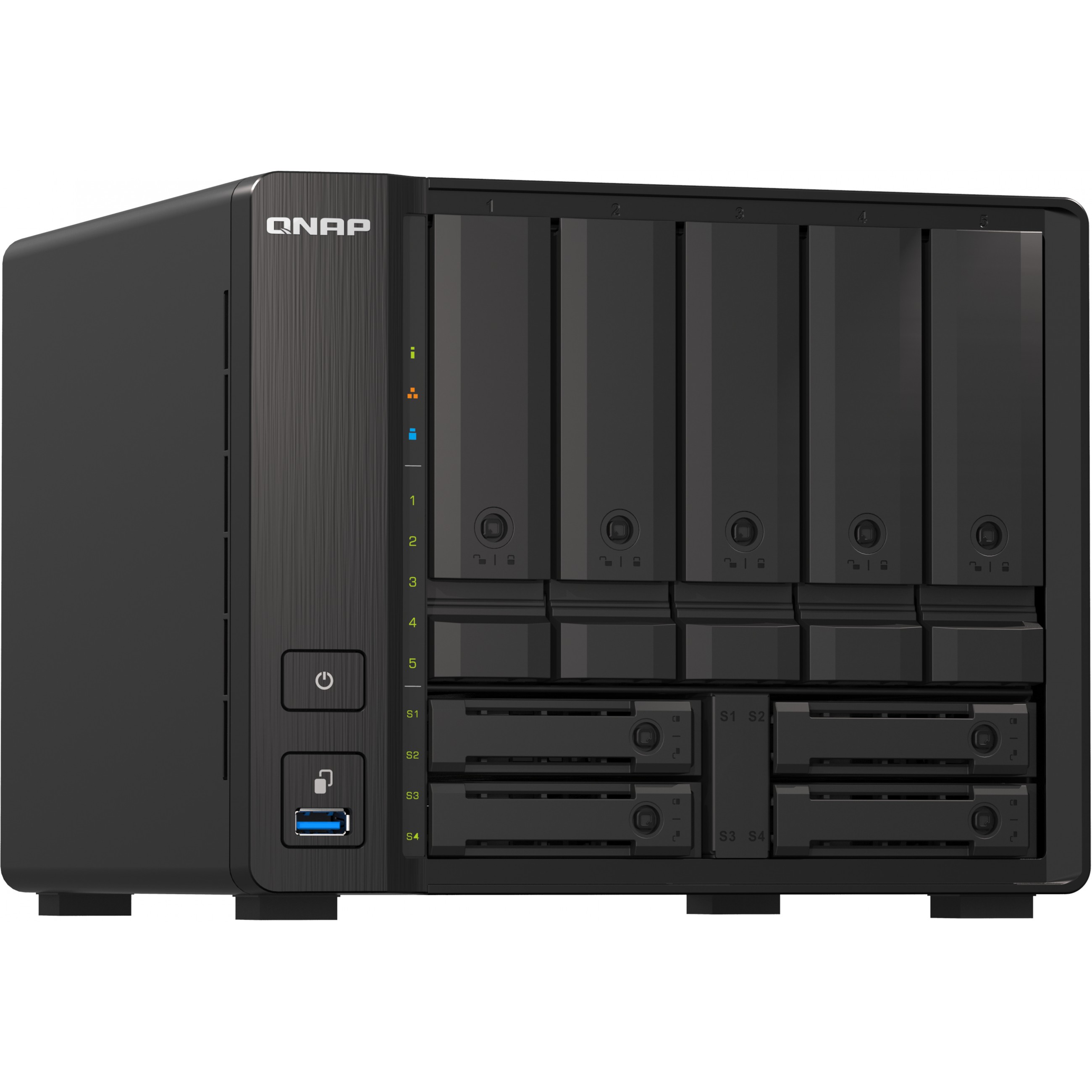 QNAP TS-H973AX NAS Tower AMD Ryzen V1500B 32 GB DDR4 QuTS hero Schwarz