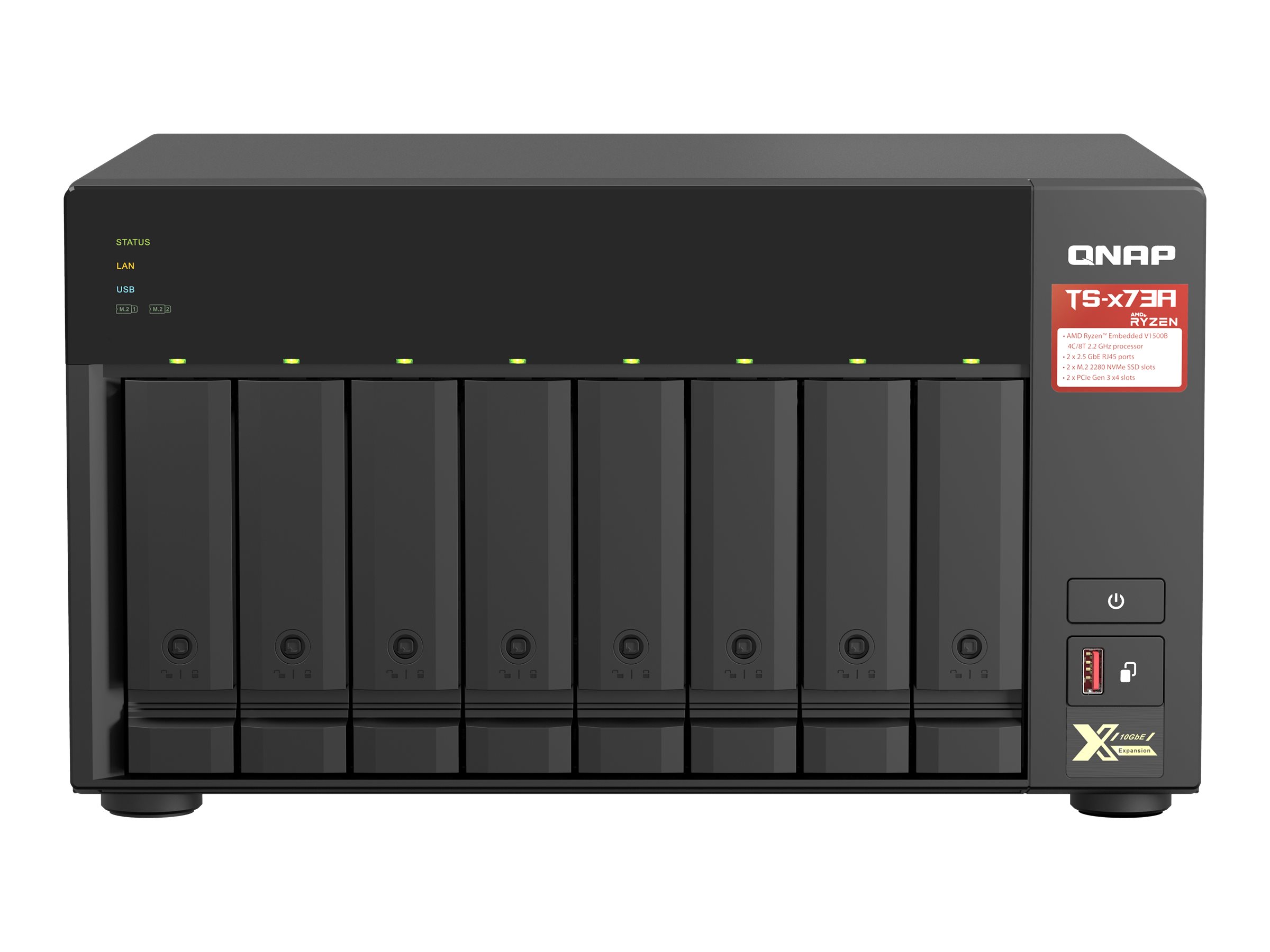 8-Bay Qnap TS-873A-8G 8 Bay NAS Enclosure - Storage Server - NAS