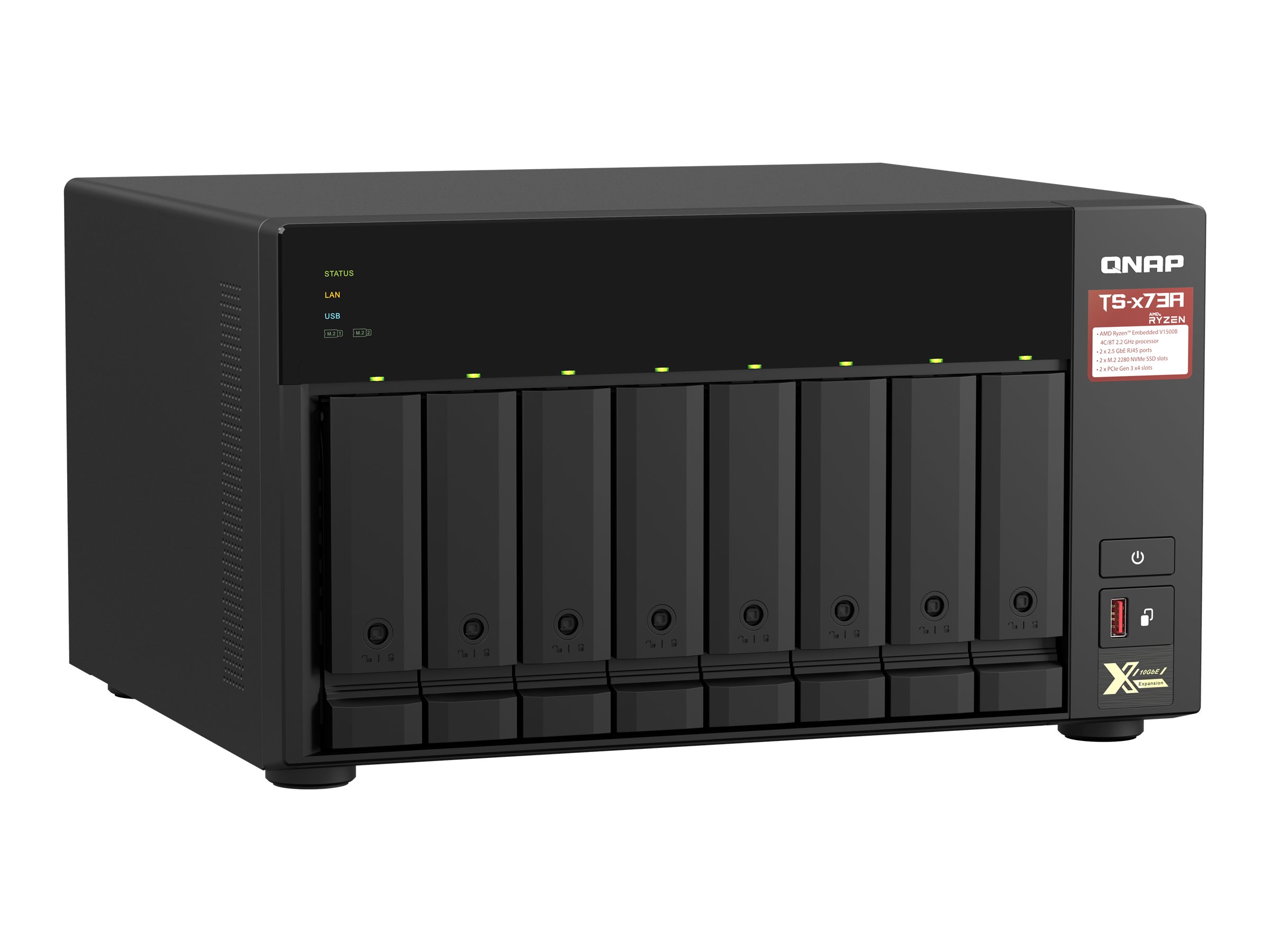 8-Bay Qnap TS-873A-8G 8 Bay NAS Enclosure - Storage Server - NAS