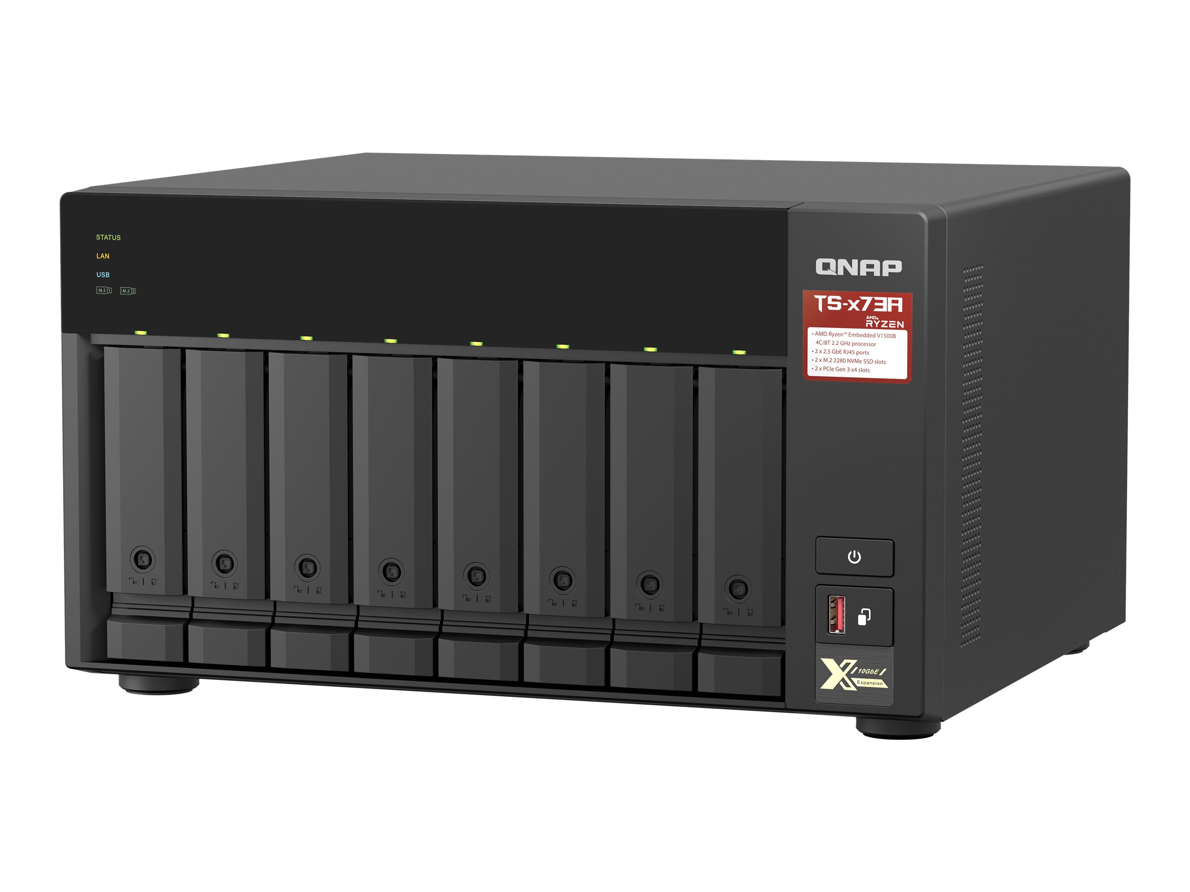 8-Bay Qnap TS-873A-8G 8 Bay NAS Enclosure - Storage Server - NAS
