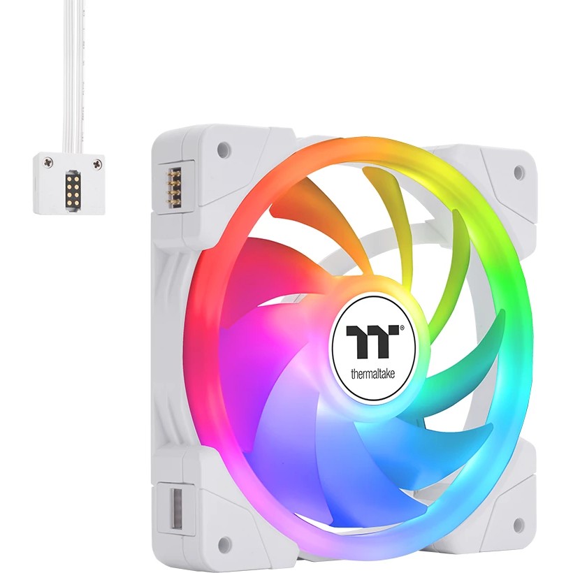 140mm Thermaltake SWAFAN EX14 ARGB PC Cooling Fan White TT Premium Edition 3 Fan Pack