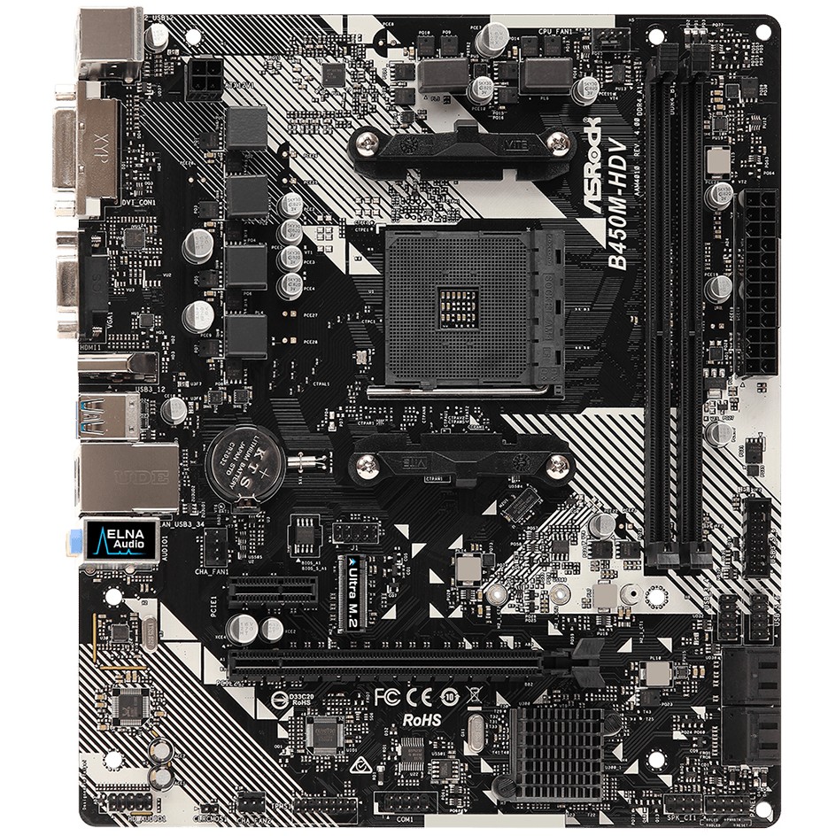 ASRock B450M-HDV R4.0            AM4 mATX VGA/HDMI/DVI  DDR4 retail