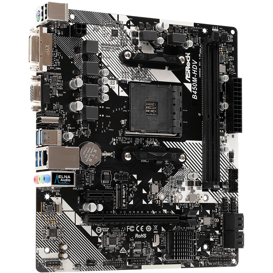 ASRock B450M-HDV R4.0            AM4 mATX VGA/HDMI/DVI  DDR4 retail