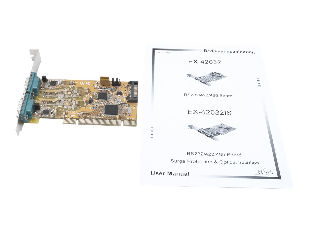 EXSYS EX-42032 2S RS-232/422/485 PCI Karte FTDI Chip-Set