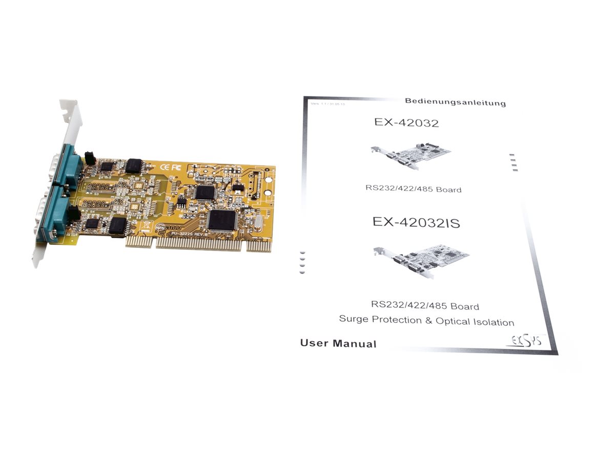 EXSYS EX-42032IS 2S Seriell RS-232/422/485 PCI Surge Protection