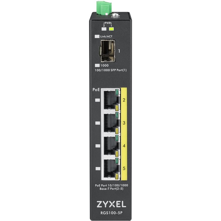Zyxel Switch  5x GE RGS100-5P           PoE Switch