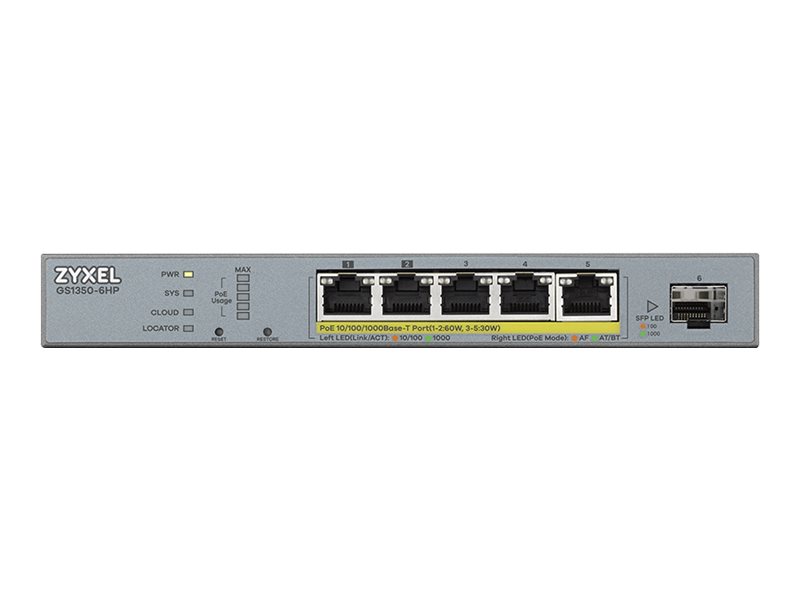 ZYXEL GS1350-6HP 6 Port managed CCTV PoE