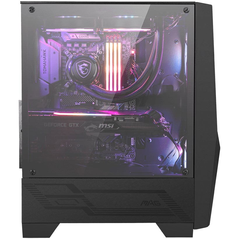 MSI MAG FORGE 100R Computer-Gehäuse Midi Tower Schwarz, Transparent