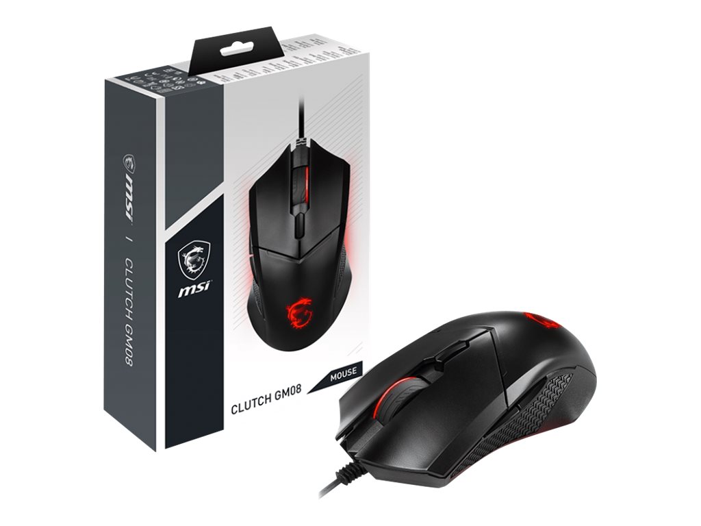 MSI Clutch GM08 Gaming Maus, Black, USB