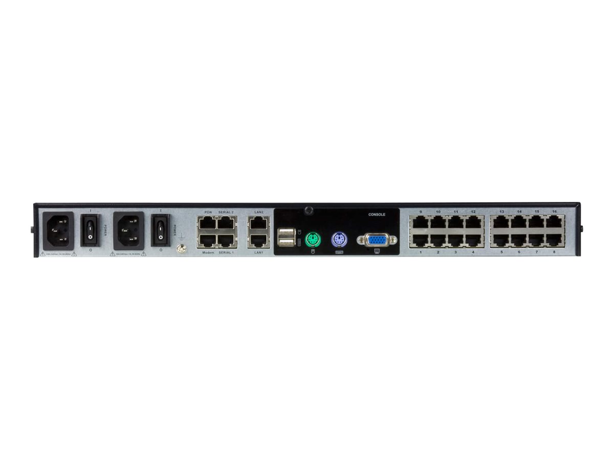 ATEN KN1116VA KVM over-IP-Switch, 16 Ports, 2 Bussysteme, für Cat.5e/6, mit Tonübertragung und virtuellen Datenträgern