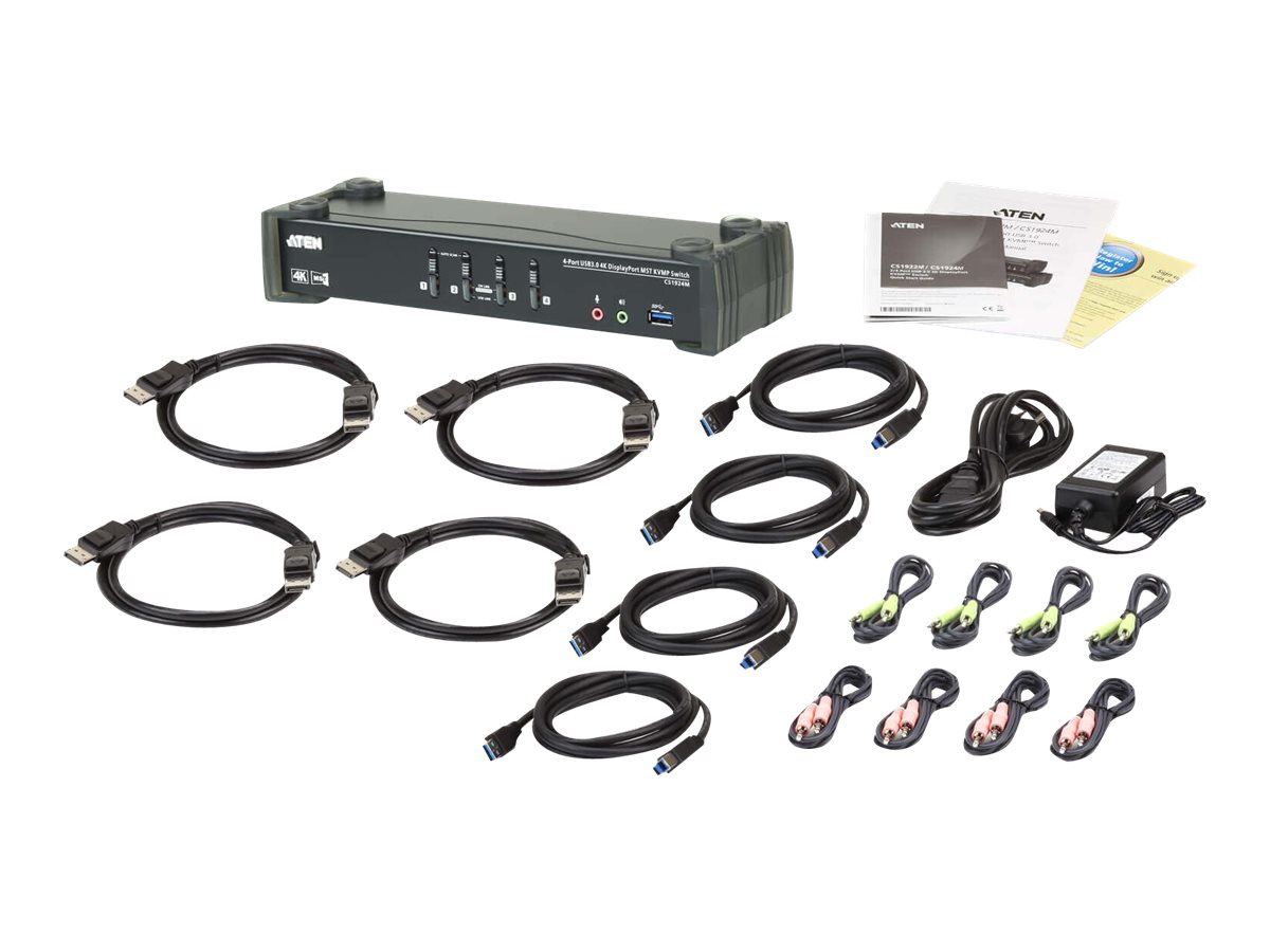 ATEN CS1924M 4-Port USB 3.0 4K DisplayPort MST KVM Switch