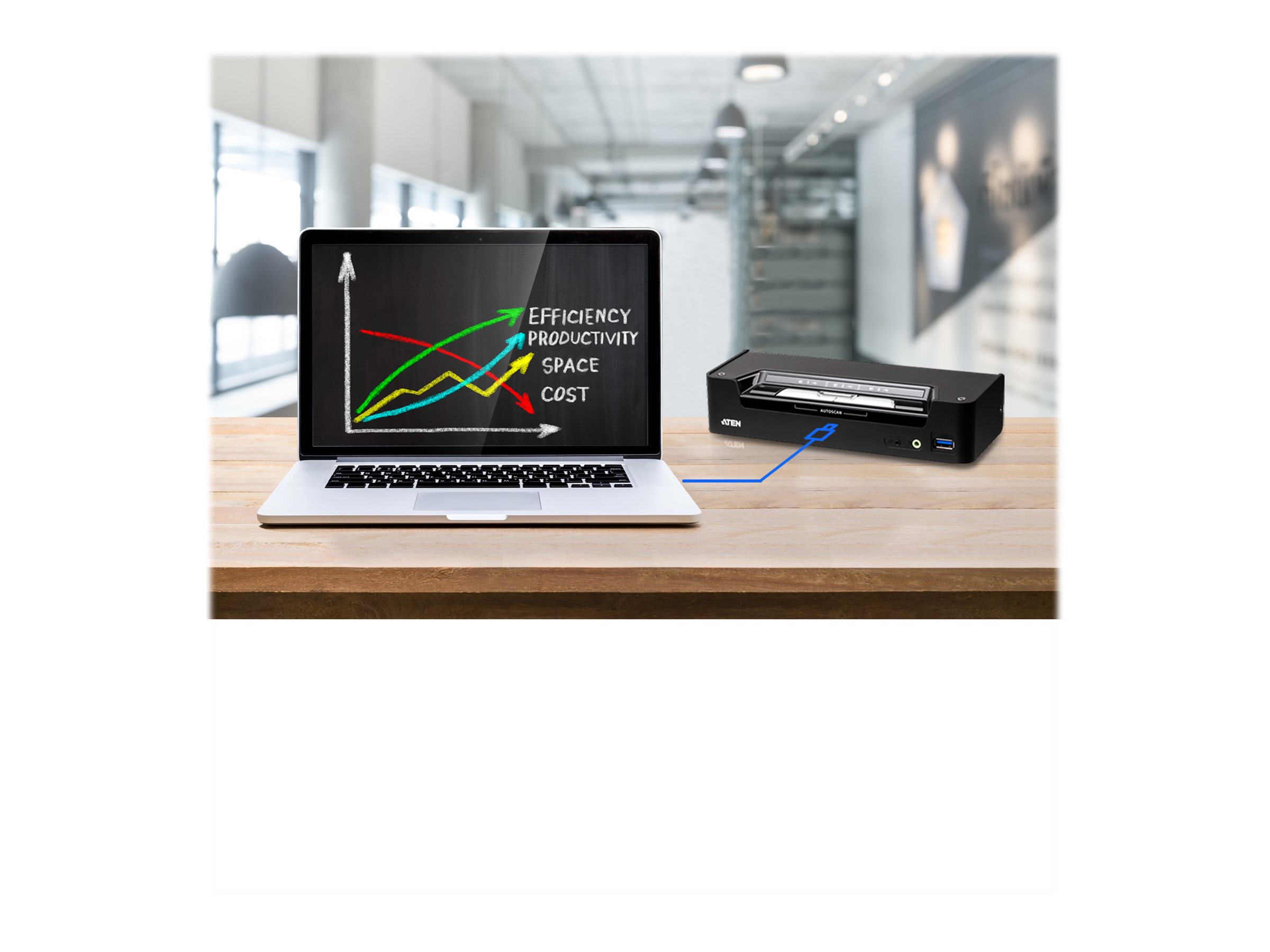 ATEN CS1953 3-Port USB-C DisplayPort Hybrid KVM