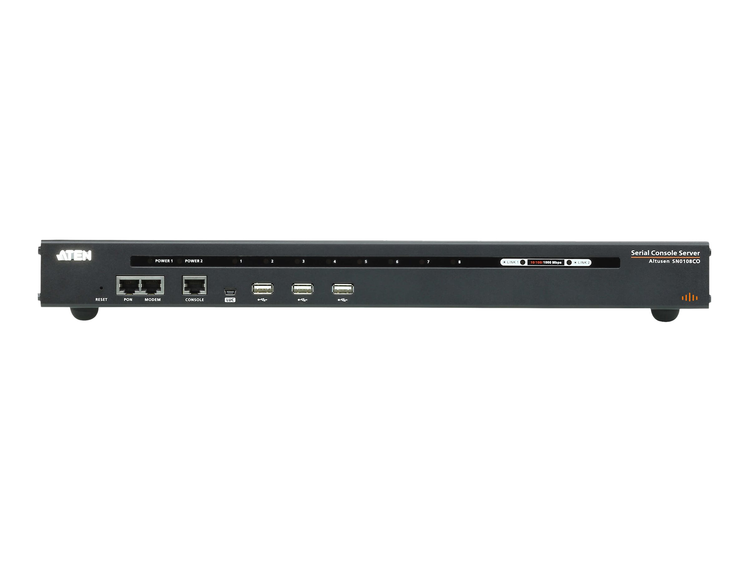 ATEN SN0108CO 8-Port Serieller Konsolen Server mit Dual-Strom/LAN