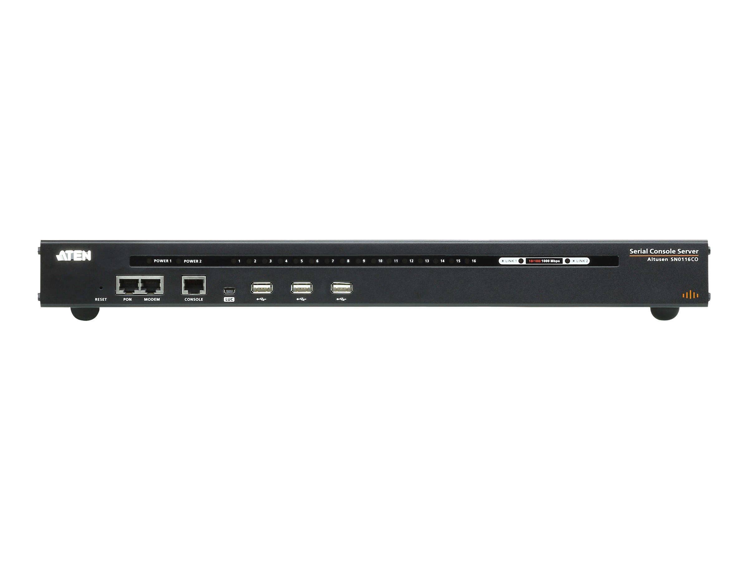 ATEN SN0116CO 16-Port Serieller Konsolen Server mit Dual-Strom/LAN