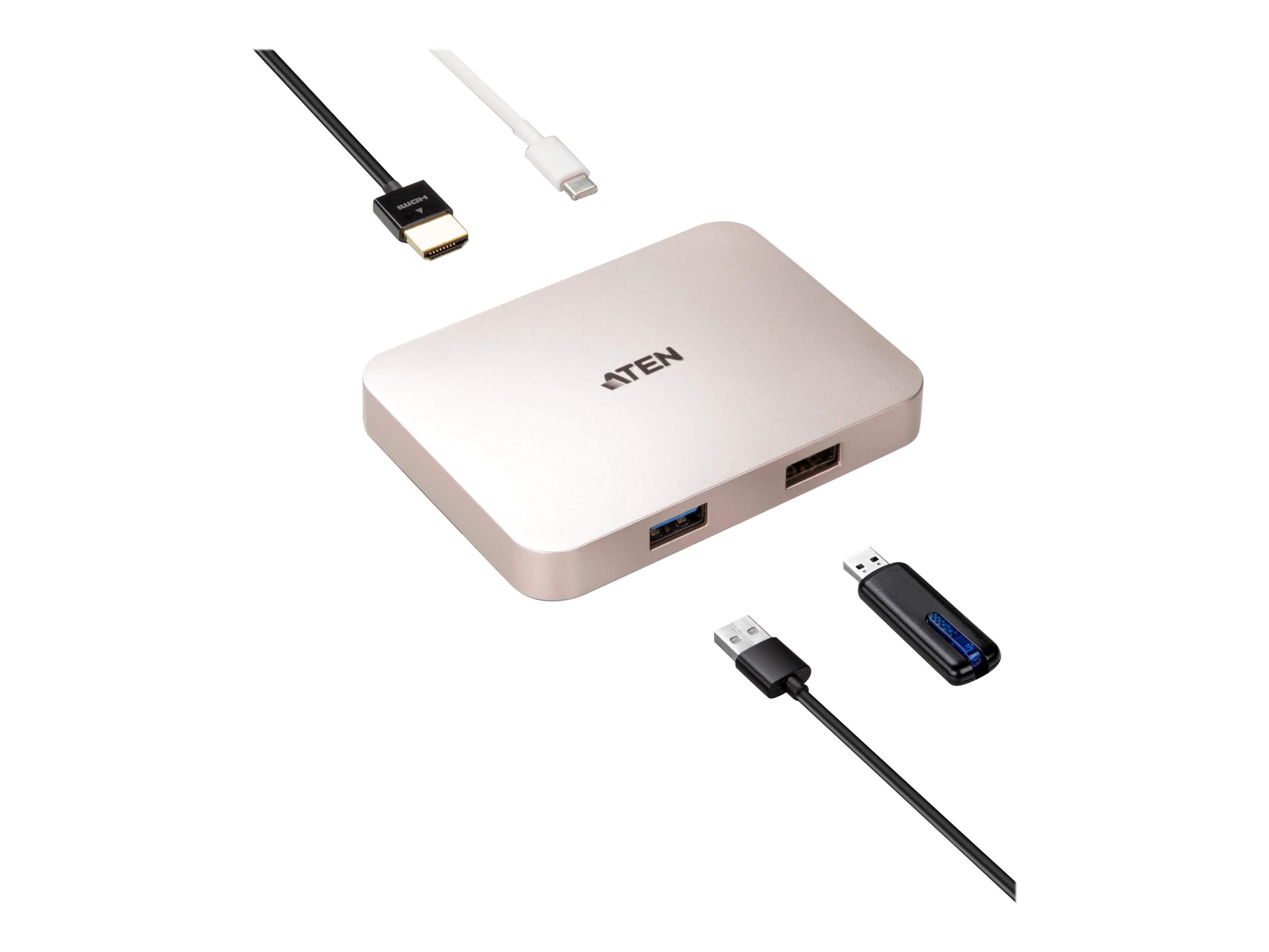ATEN UH3235 USB-C 4K Ultra Mini Dock mit Power Passthrough