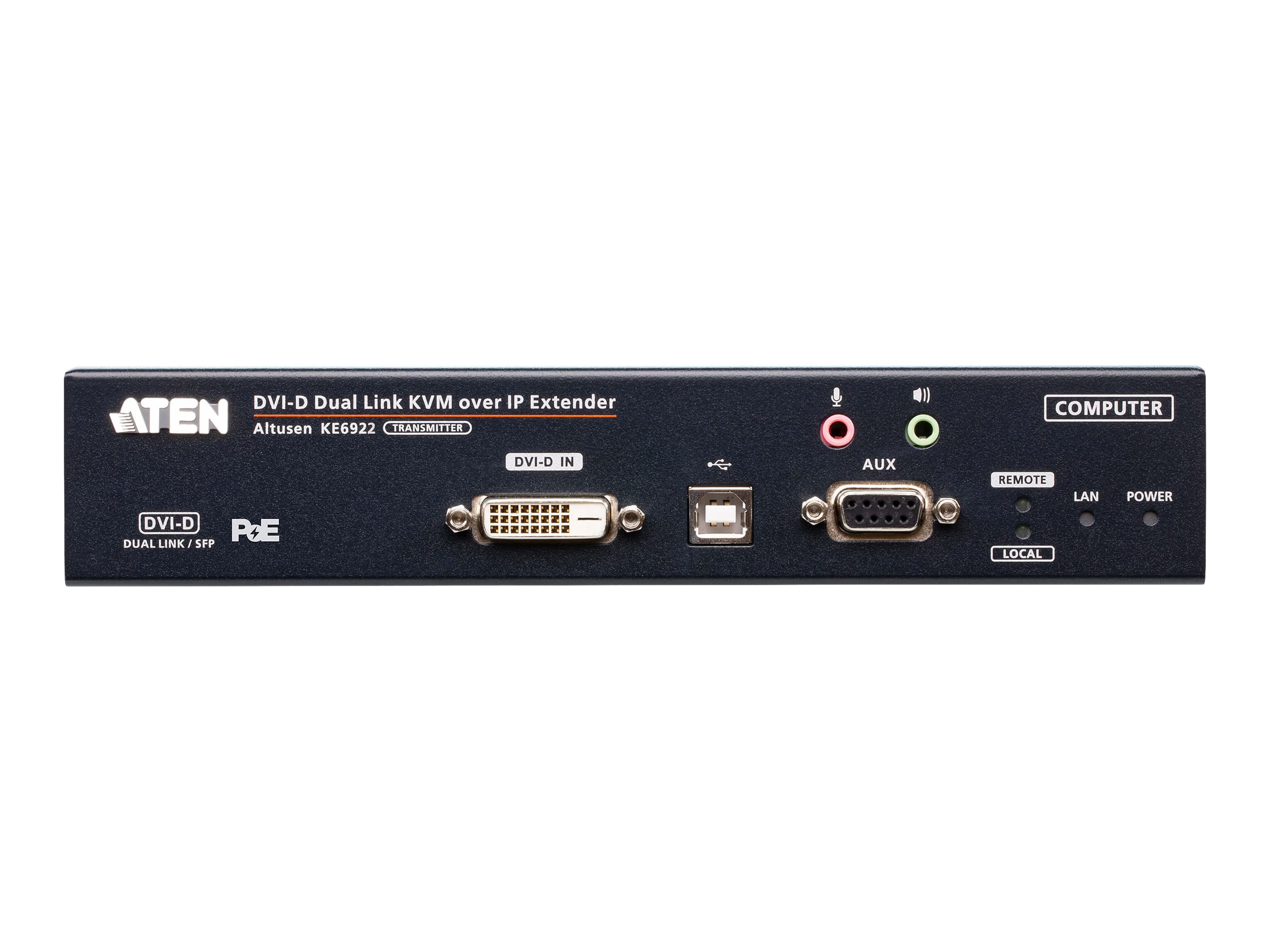 ATEN KE6922T 2K DVI-D Dual Link KVM Over IP Sender mit SFP und PoE
