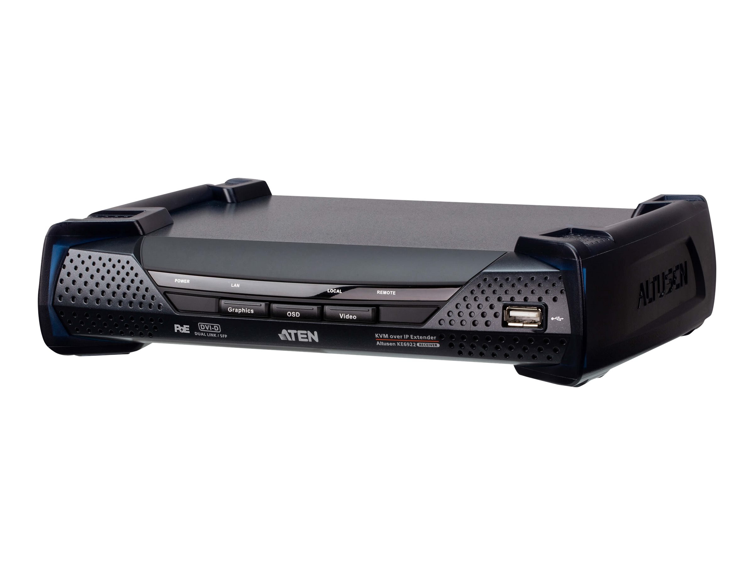 ATEN KE6922R 2K DVI-D Dual Link KVM Over IP Empfänger mit SFP und PoE