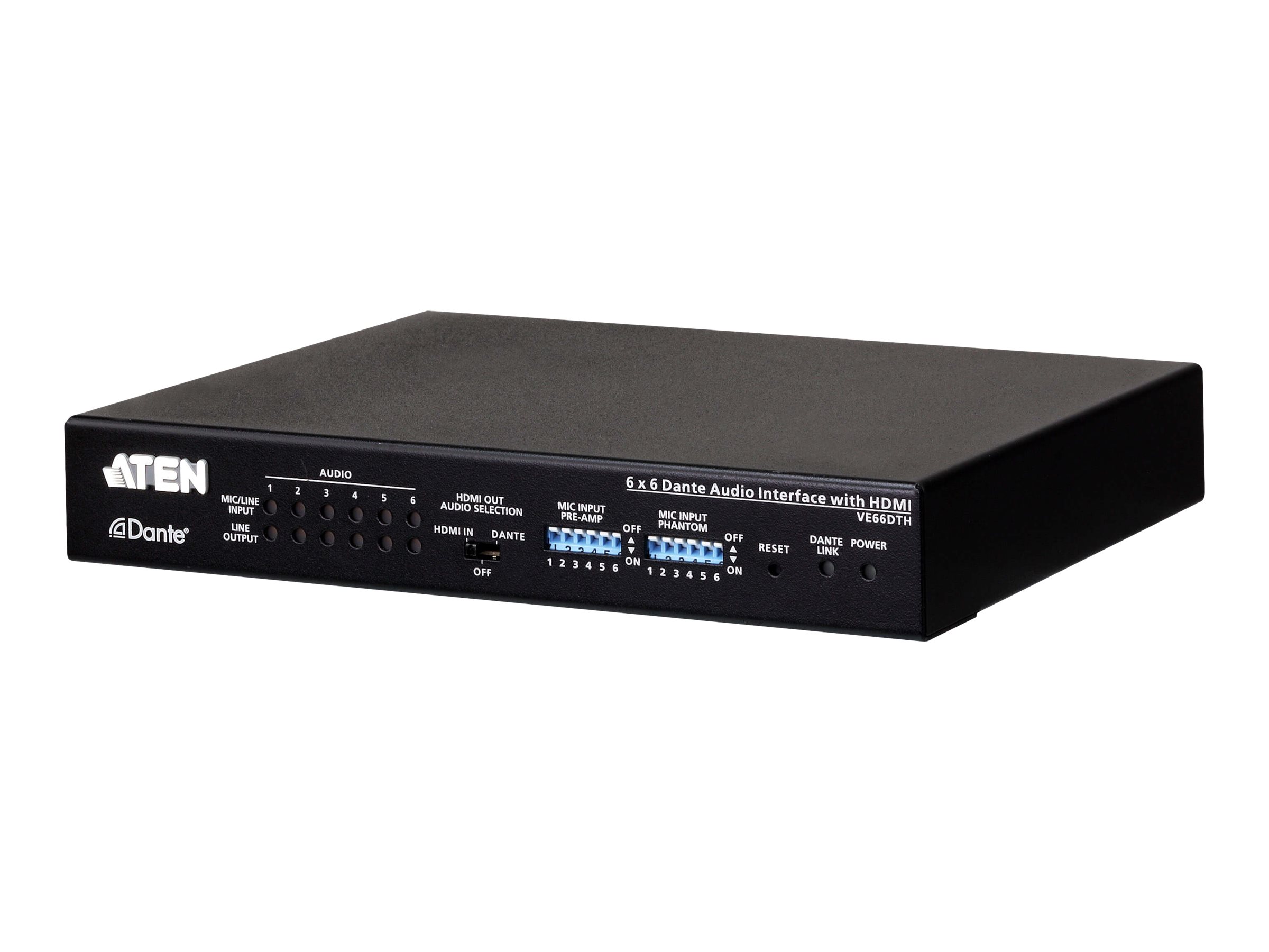 ATEN VE66DTH 6 x 6 Dante Audio Interface mit HDMI