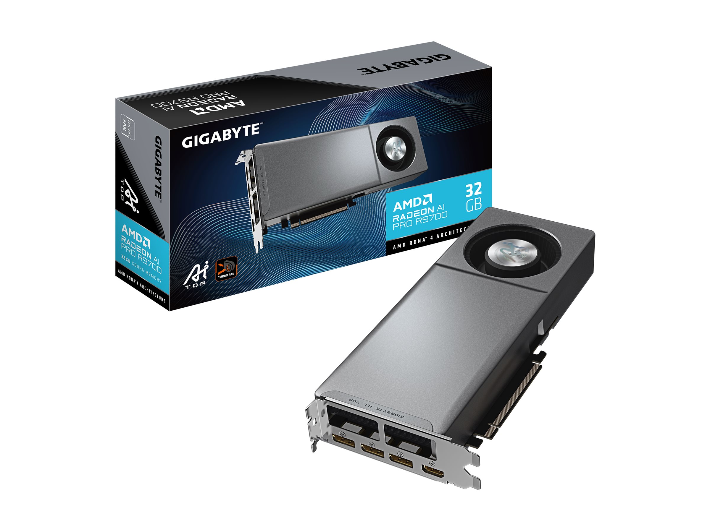 Gigabyte Radeon Pro 9700 AI TOP   32GB GDDR6 HDMI 3xMini DP