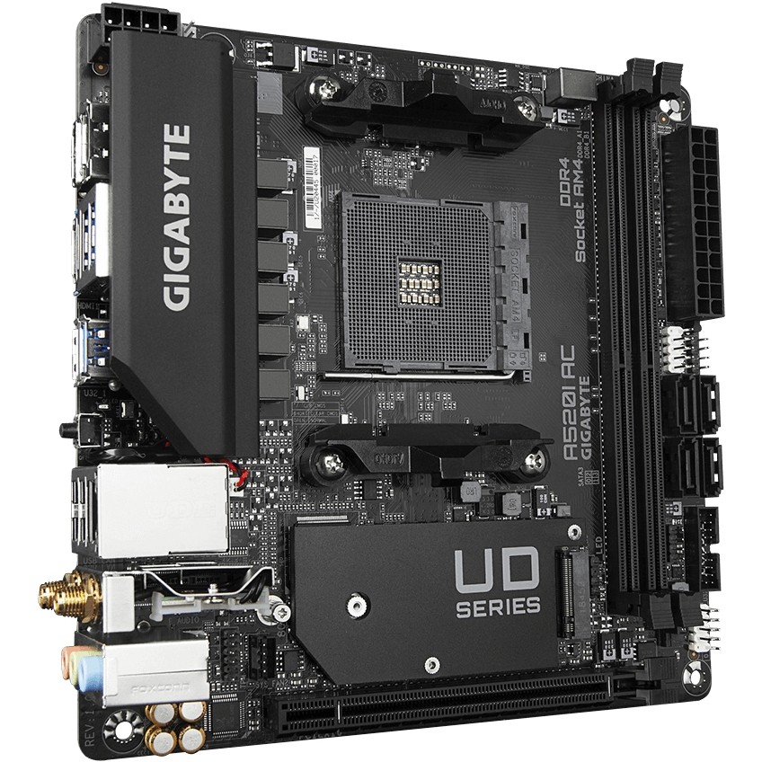 GIGABYTE A520I AC Motherboard AMD A520 Sockel AM4 mini ITX