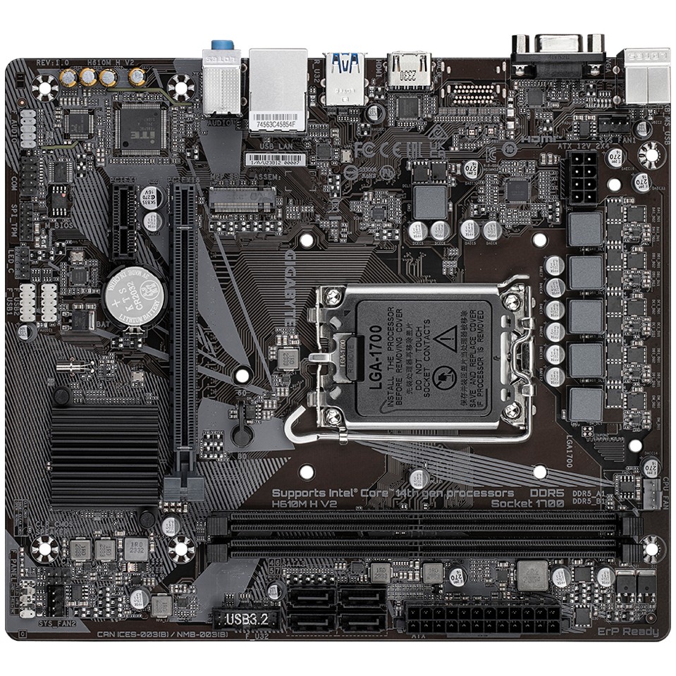 GIGABYTE H610M H V2 Motherboard Intel H610 Express LGA 1700 micro ATX
