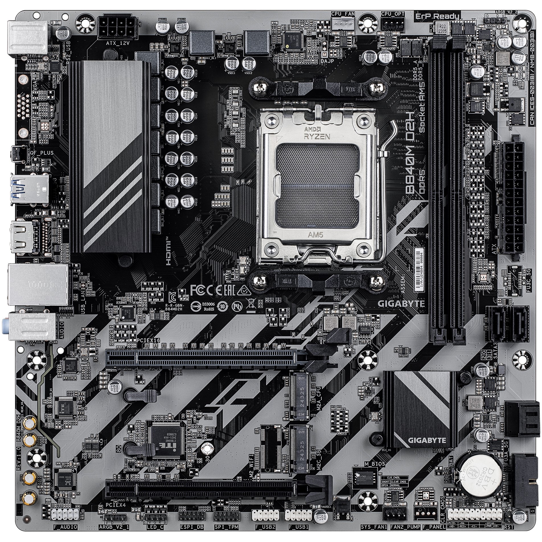 Gigabyte B840M D2H                   (B840,AM5,mATX,DDR5)