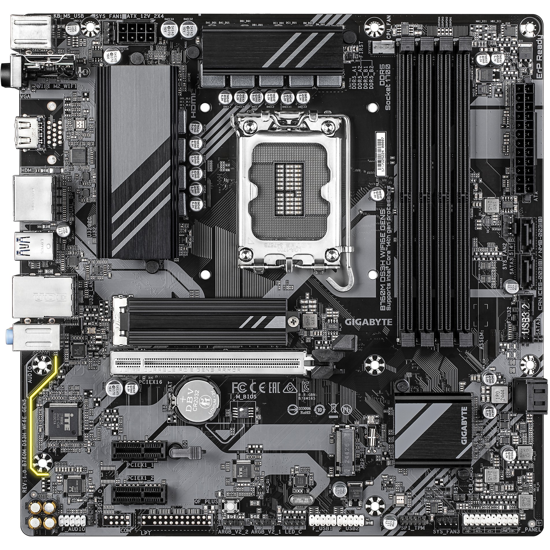 Gigabyte B760M DS3H WiFi6e GEN5      (B760,S1700,mATX,DDR5