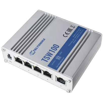 TELTONIKA TSW100 Industrial Switch Unmanaged PoE+ Gigabit