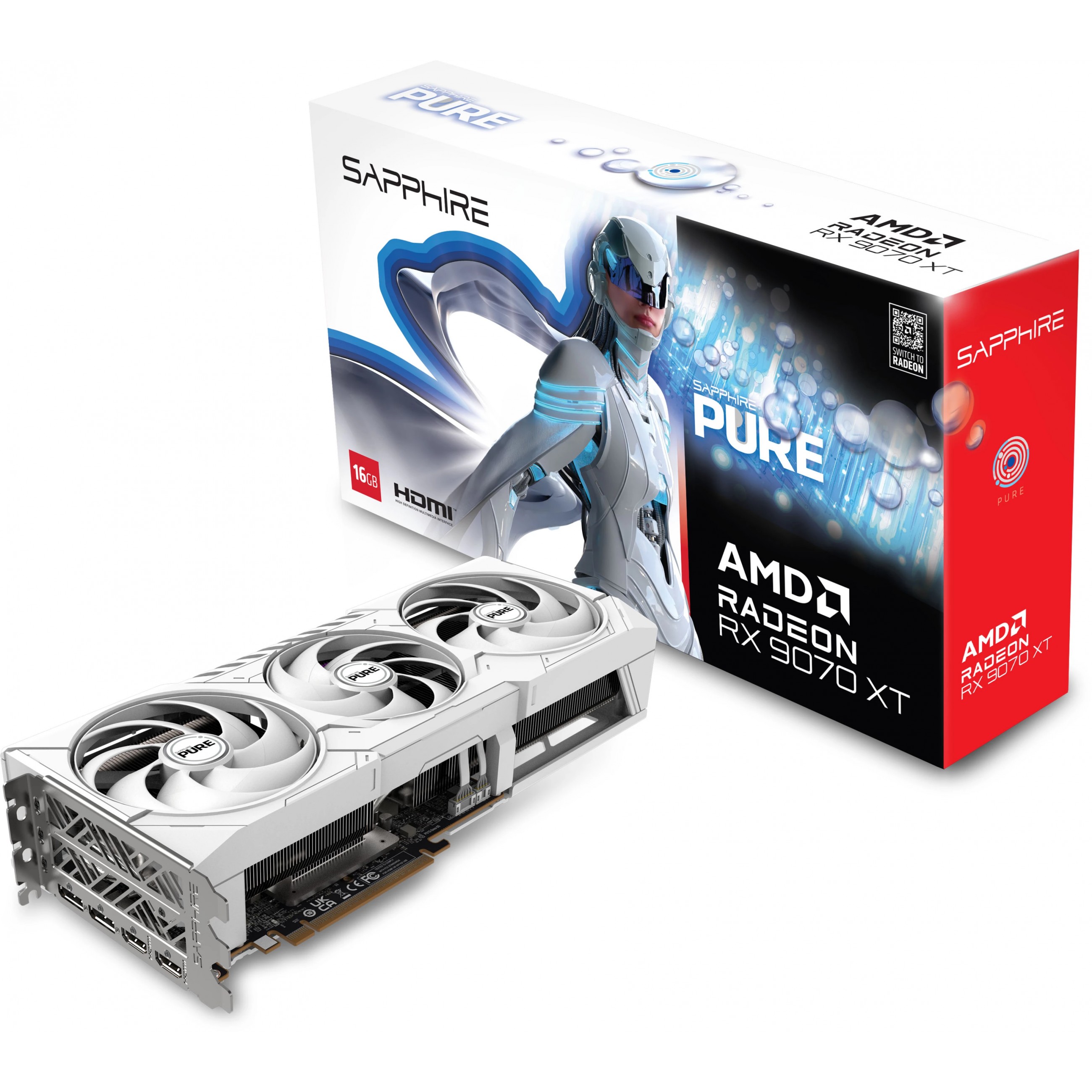 Sapphire Radeon RX9070XT Pure Gaming OC 16GB GDDR6 2HDMI 2DP