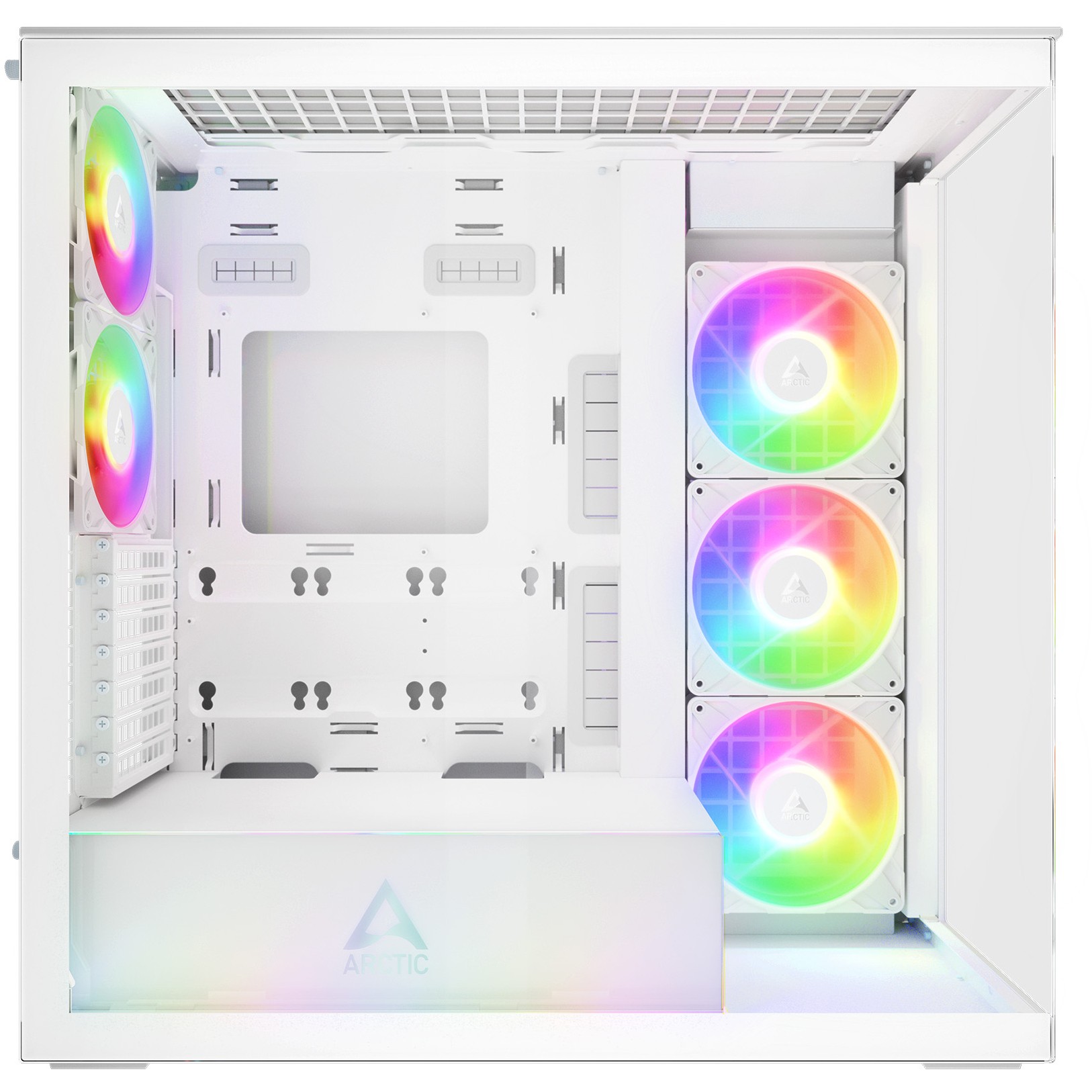 Arctic Xtender (White) transparent window w/o GPU vertical mount
