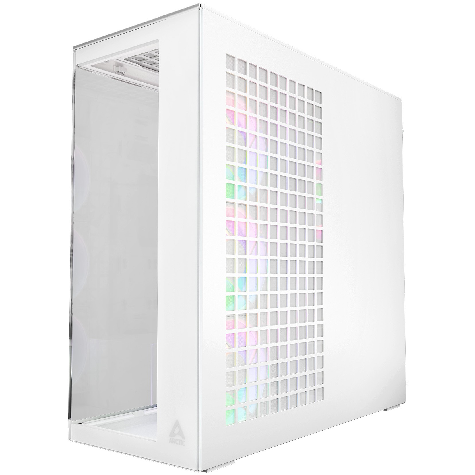 Arctic Xtender (White) transparent window with GPU vertical mount