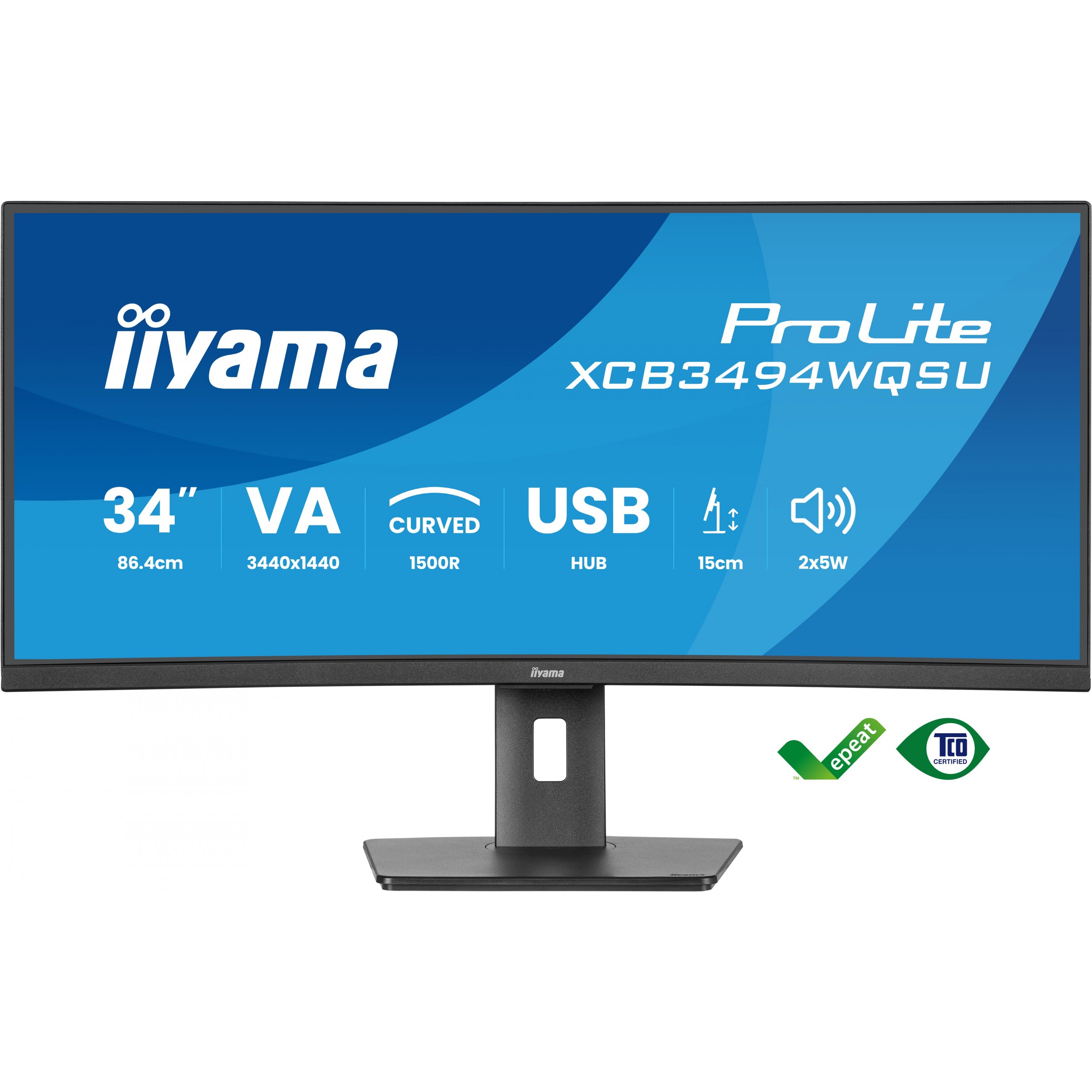 IIYAMA 86,7cm (34)   XCB3494WQSU-B1 21:9 2xHDMI+DP+USB Curv