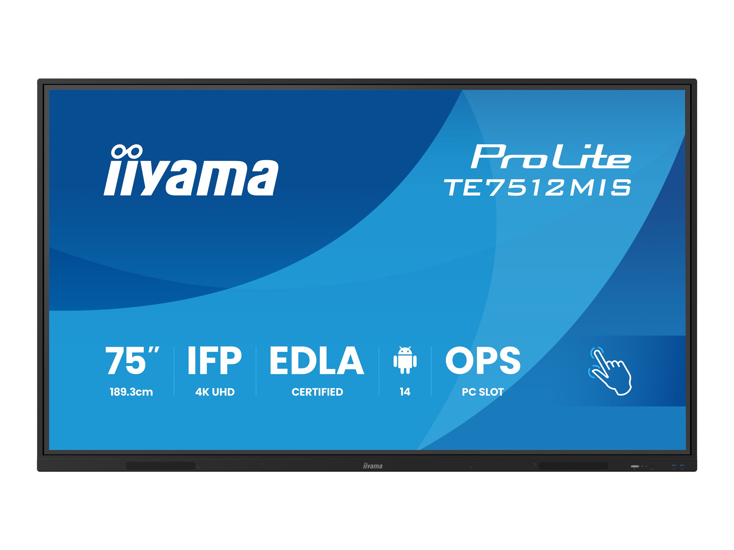 IIYAMA 189.3cm(75) TE7512MIS-B4AG 16:9 M-Touch HDMI+DP+USBC (Speditionsversand)