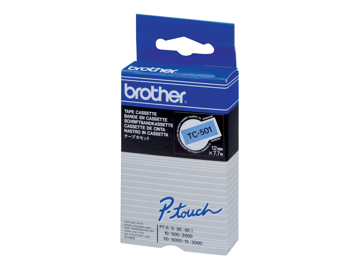 Schriftbandkassette Brother 12mm blau/schwarz  TC501