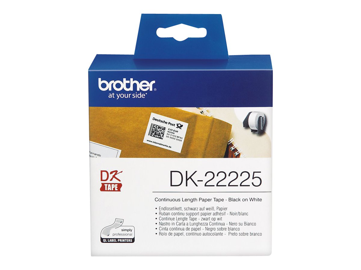 Brother DK-22225 Etiketten erstellendes Band Schwarz auf weiss