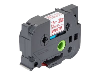 Schriftbandkassette Brother 18mm weiß/rot   TZE242