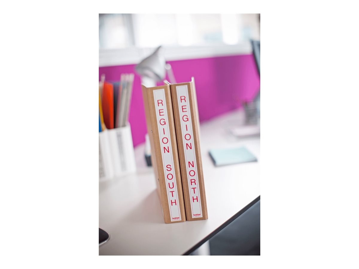 Schriftbandkassette Brother 24mm weiß/rot    TZE252