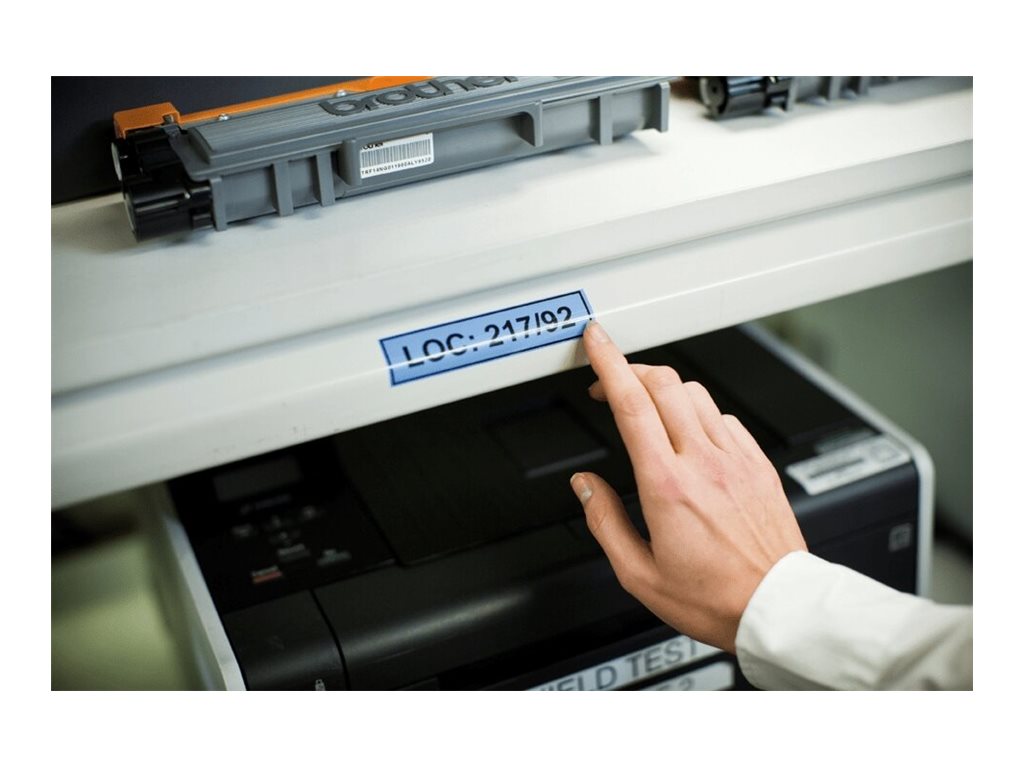 BROTHER TZe-551 Schriftband 24 mm laminiert blau/schwarz